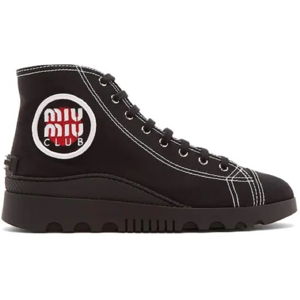 Miu Miu black platform ankle sneakers